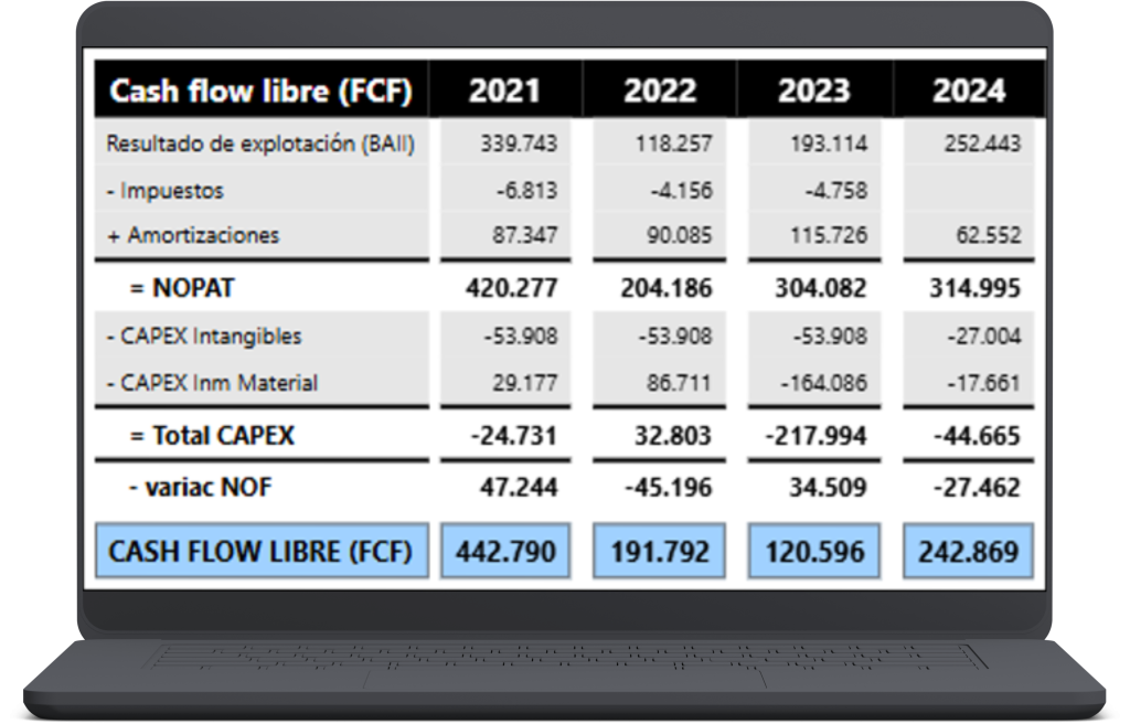 Mock Up Cash Flow Libre