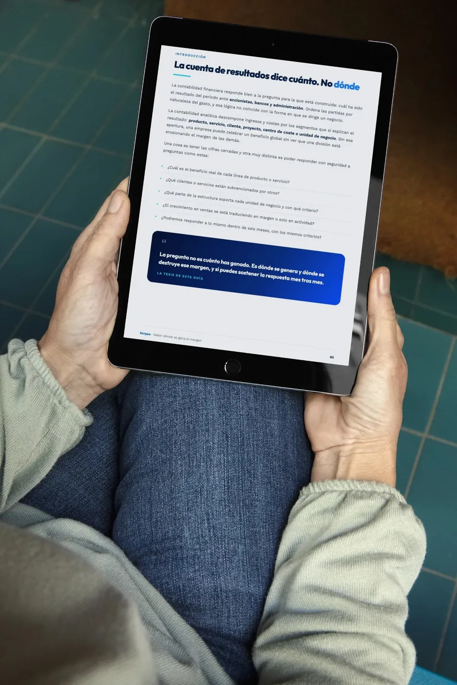 Guía 2 Cuenta de resultados analítica 2 Guía de cuenta de resultados analítica de Xerppa en una tablet